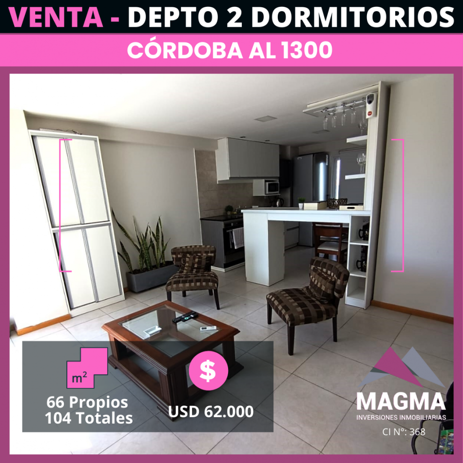 VENTA Impecable Depto Amoblado  de 2 Dormitorios  en Cordoba al 1300 