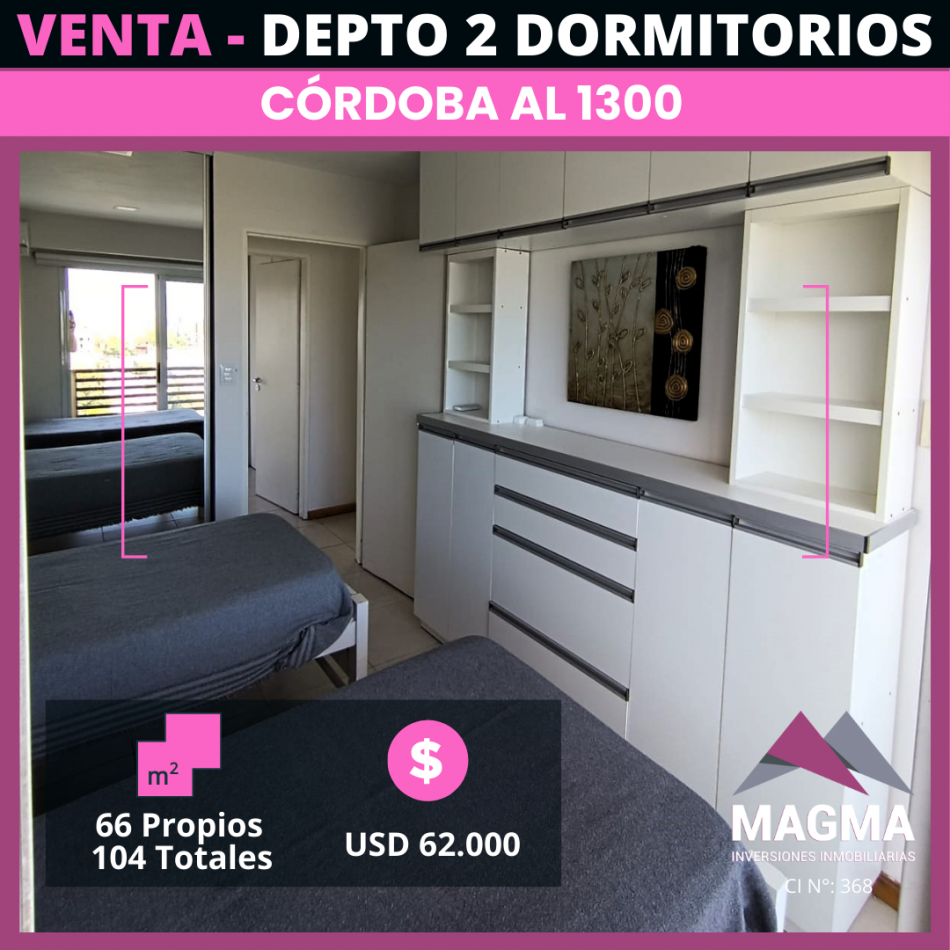 VENTA Impecable Depto Amoblado  de 2 Dormitorios  en Cordoba al 1300 