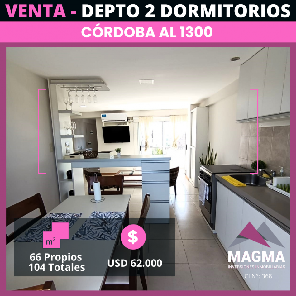 VENTA Impecable Depto Amoblado  de 2 Dormitorios  en Cordoba al 1300 