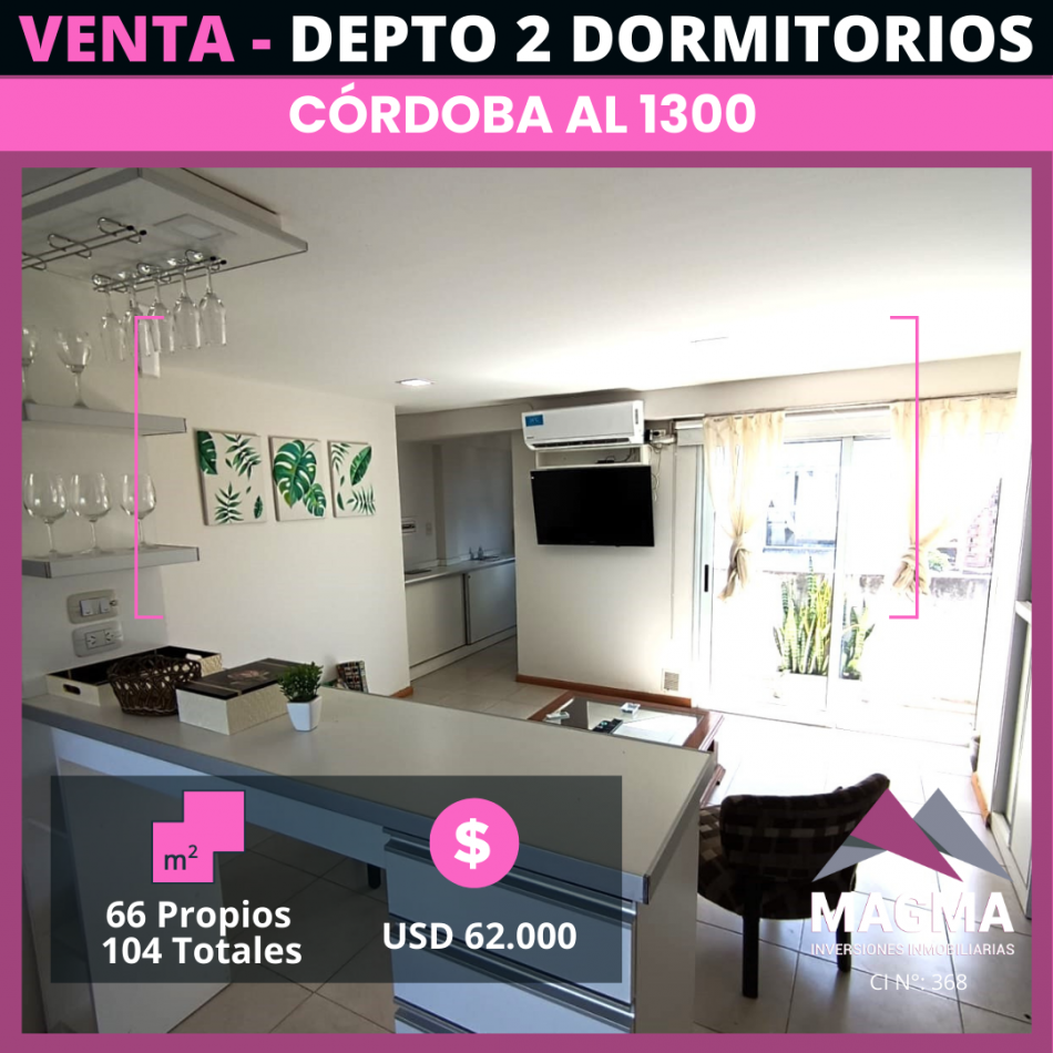 VENTA Impecable Depto Amoblado  de 2 Dormitorios  en Cordoba al 1300 