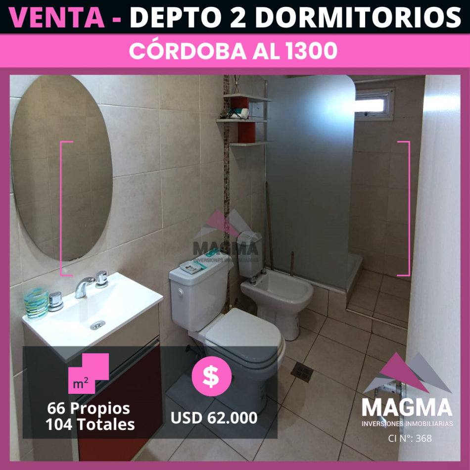 VENTA Impecable Depto Amoblado  de 2 Dormitorios  en Cordoba al 1300 