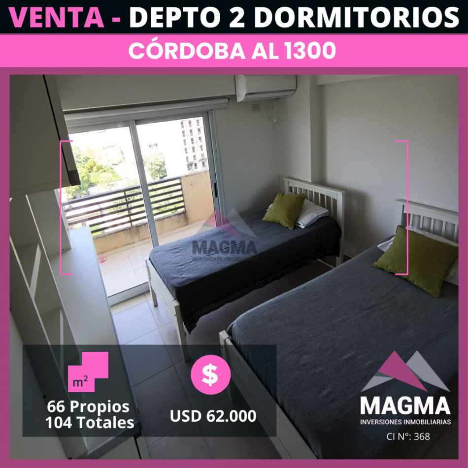 VENTA Impecable Depto Amoblado  de 2 Dormitorios  en Cordoba al 1300 